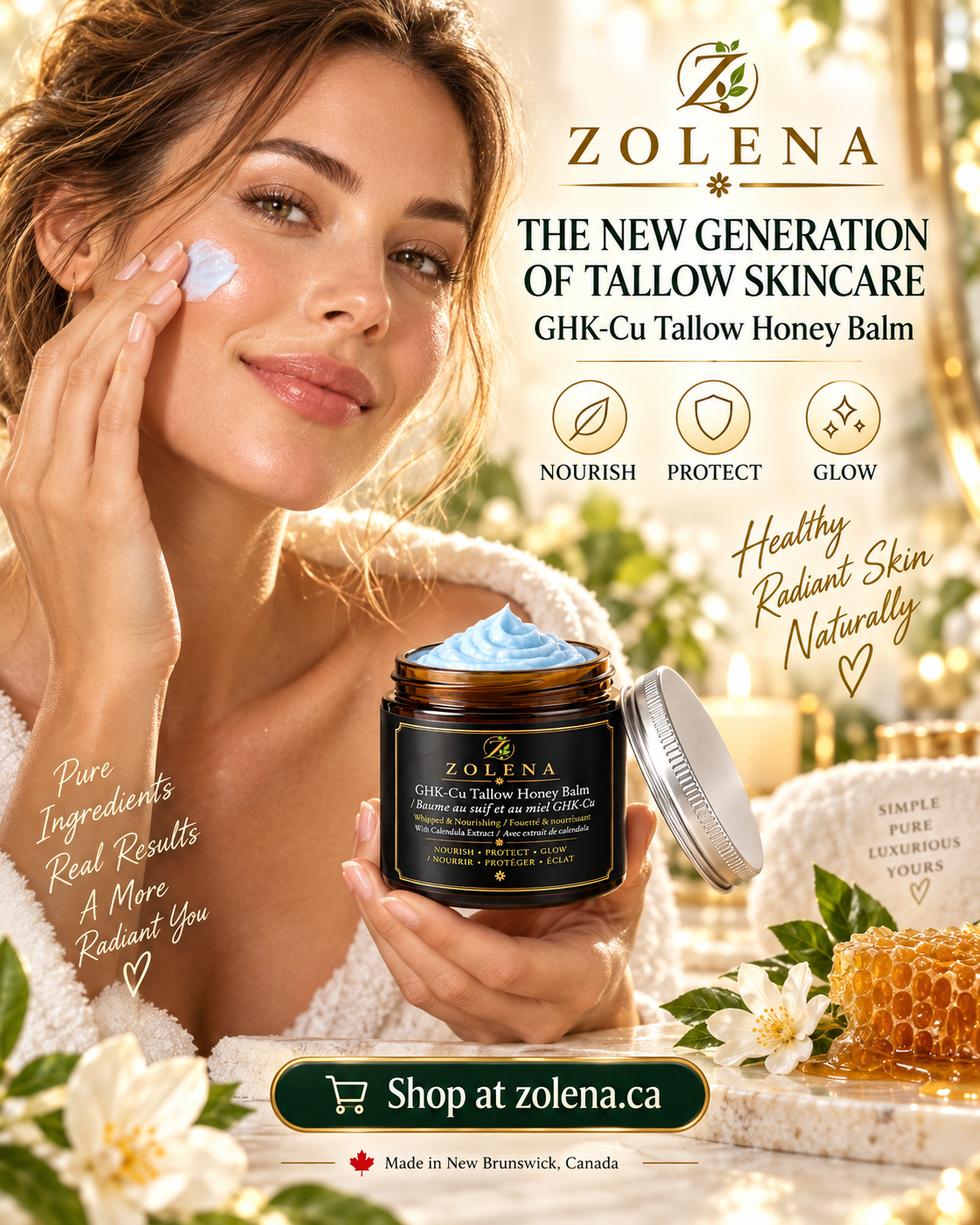 ZOLENA GHK-Cu Tallow Honey Balm - 60 mL