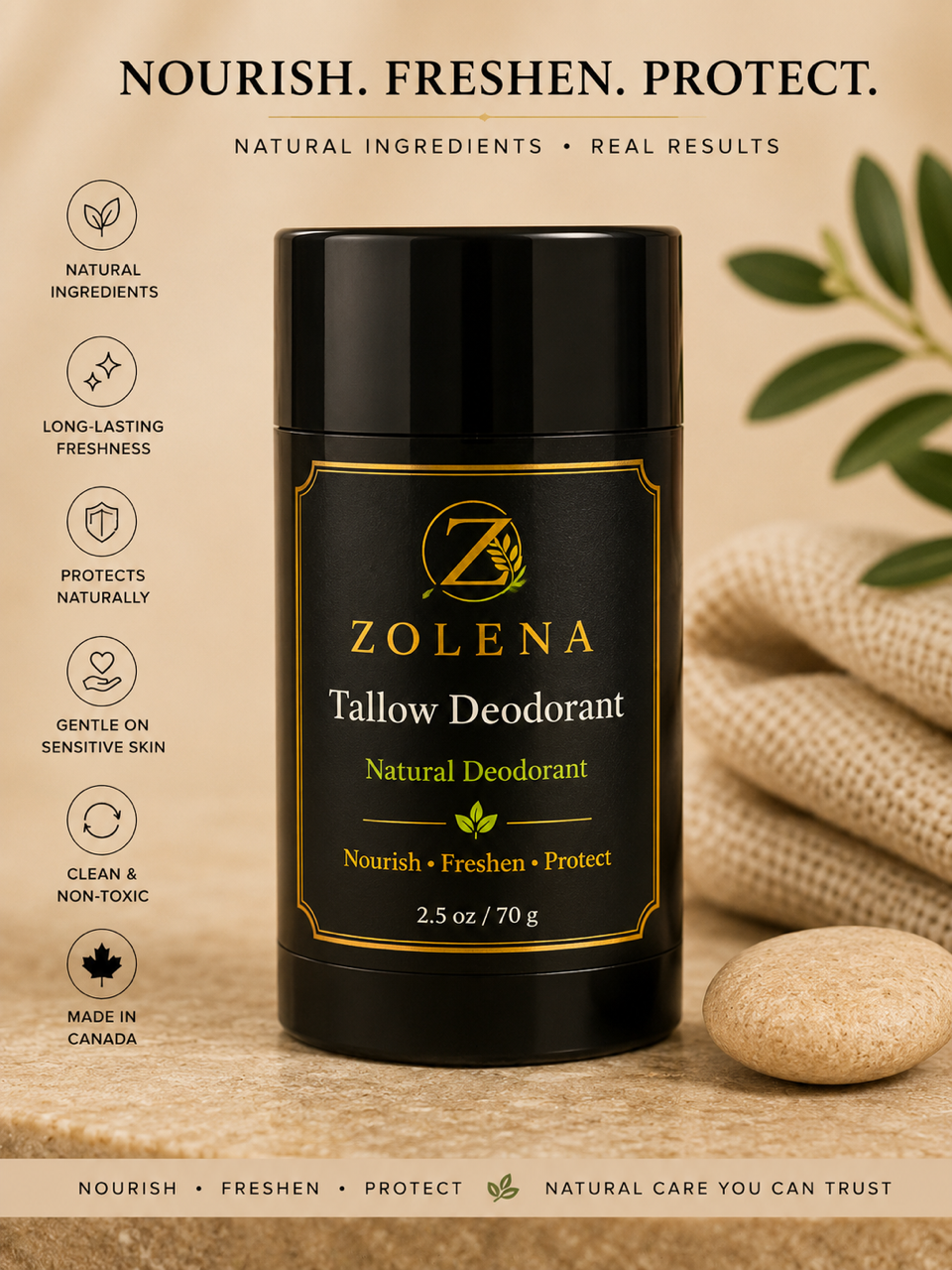 Tallow Deoderant / Natural Deodorant -70 g/2.5 oz
