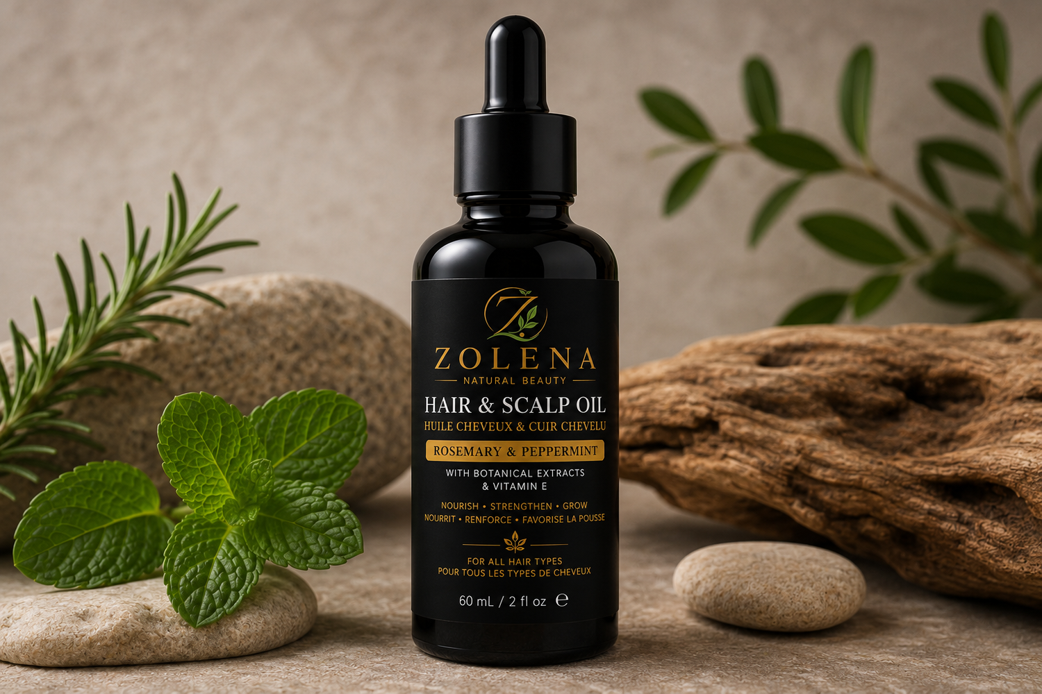 Rosemary Peppermint Hair &amp; Scalp Oil / ZOLENA / 60 mL