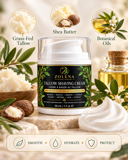 ZOLENA Tallow Shaving Cream with Shea Butter - 50 mL