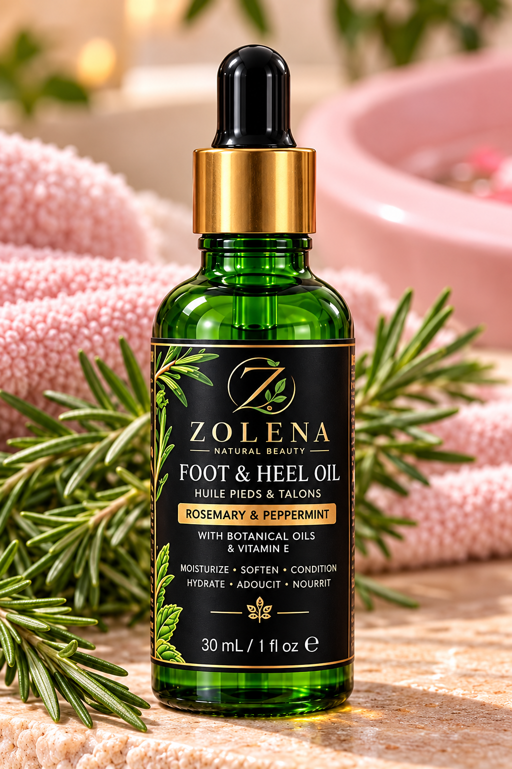 ZOLENA Rosemary-Peppermint Foot &amp; Heel Oil 30 mL