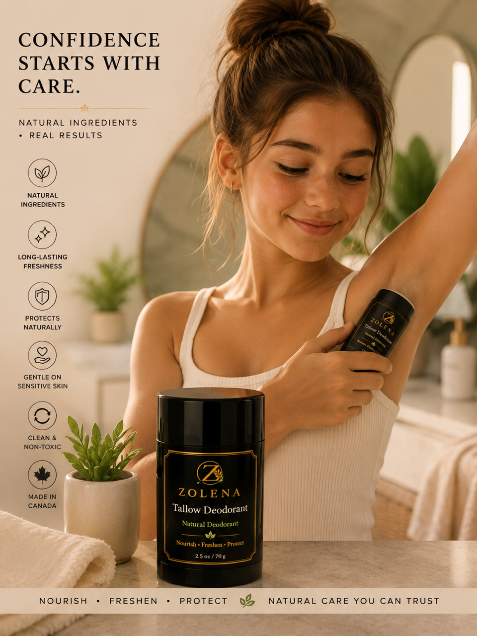 Tallow Deoderant / Natural Deodorant -70 g/2.5 oz